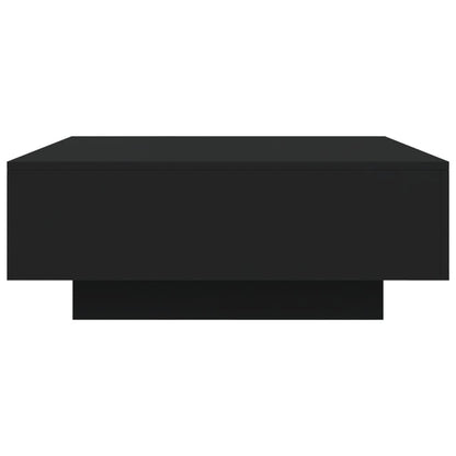 Mesa de centro com luzes LED 80x80x31 cm preto