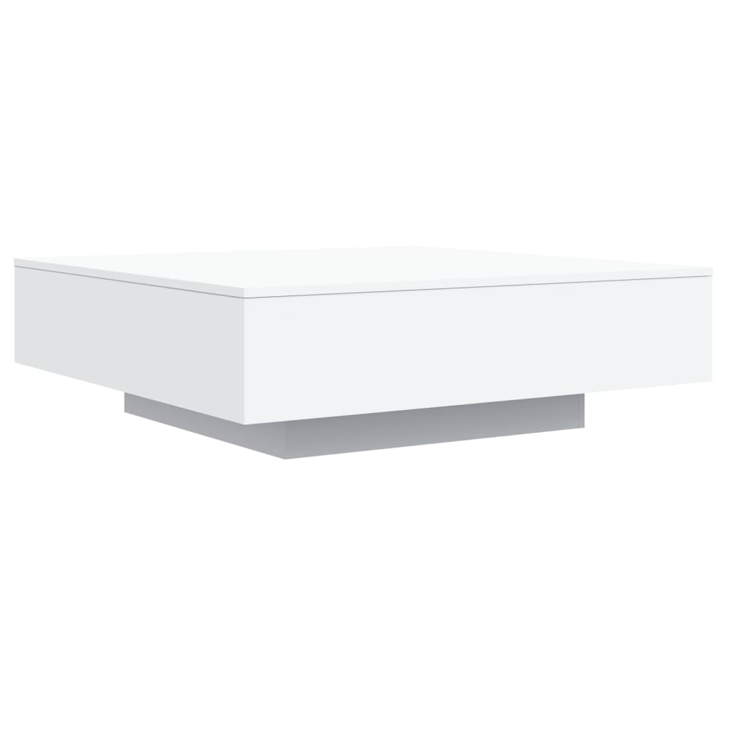 Mesa de centro com luzes LED 100x100x31 cm branco