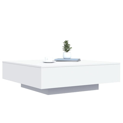 Mesa de centro com luzes LED 100x100x31 cm branco