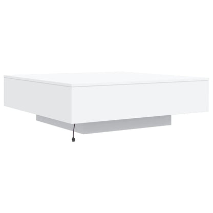 Mesa de centro com luzes LED 100x100x31 cm branco