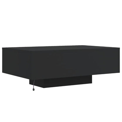 Mesa de centro com luzes LED 85x55x31 cm preto