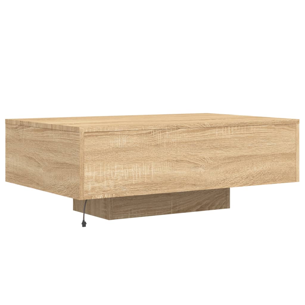 Mesa de centro com luzes LED 85x55x31 cm carvalho sonoma