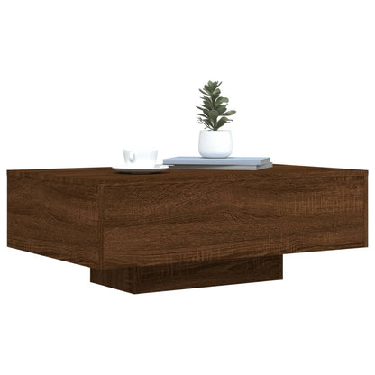 Mesa de centro com luzes LED 85x55x31 cm carvalho castanho