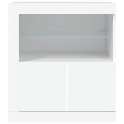 Aparador Núria - Cor Branco - Com Luzes LED - Derivados de Madeira e Vidro - 60,5x37x67 cm - Design Nórdico