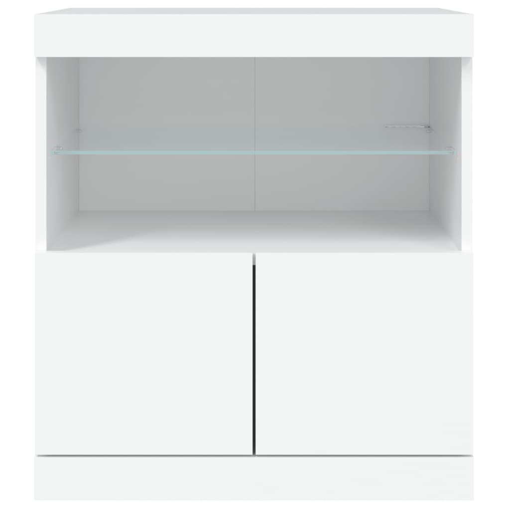 Aparador com luzes LED 60x37x67 cm branco