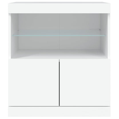 Aparador com luzes LED 60x37x67 cm branco