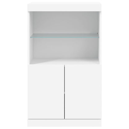 Aparador com luzes LED 60,5x37x100 cm branco