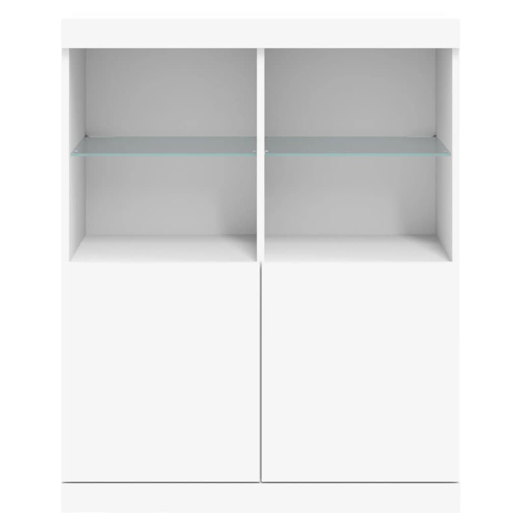 Aparador com luzes LED 81x37x100 cm branco