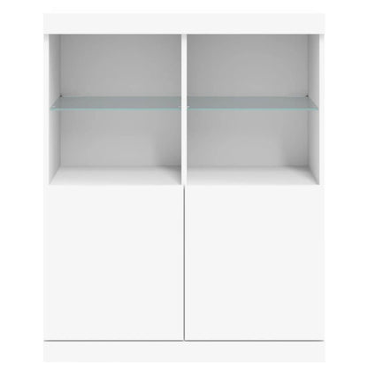 Aparador com luzes LED 81x37x100 cm branco