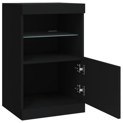 Aparador com luzes LED 41x37x67 cm preto