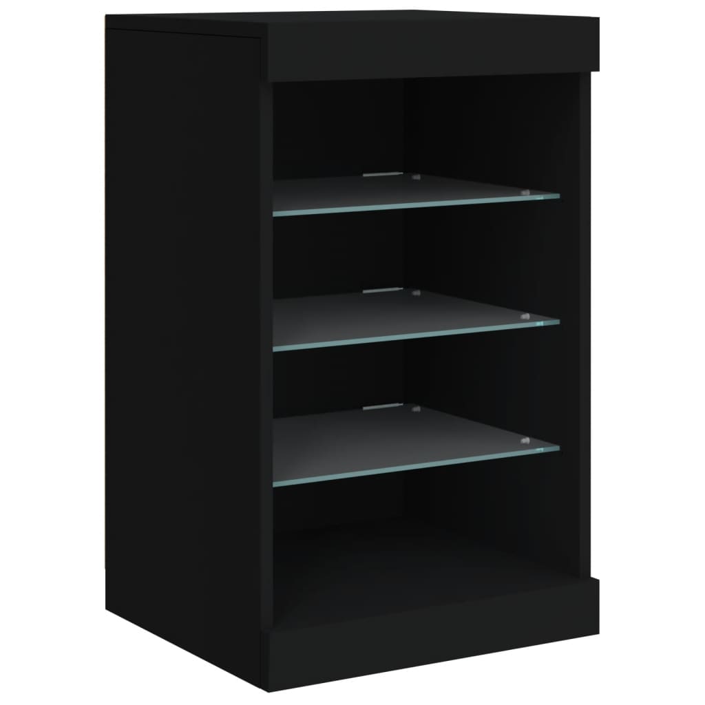 Aparador com luzes LED 41x37x67 cm preto