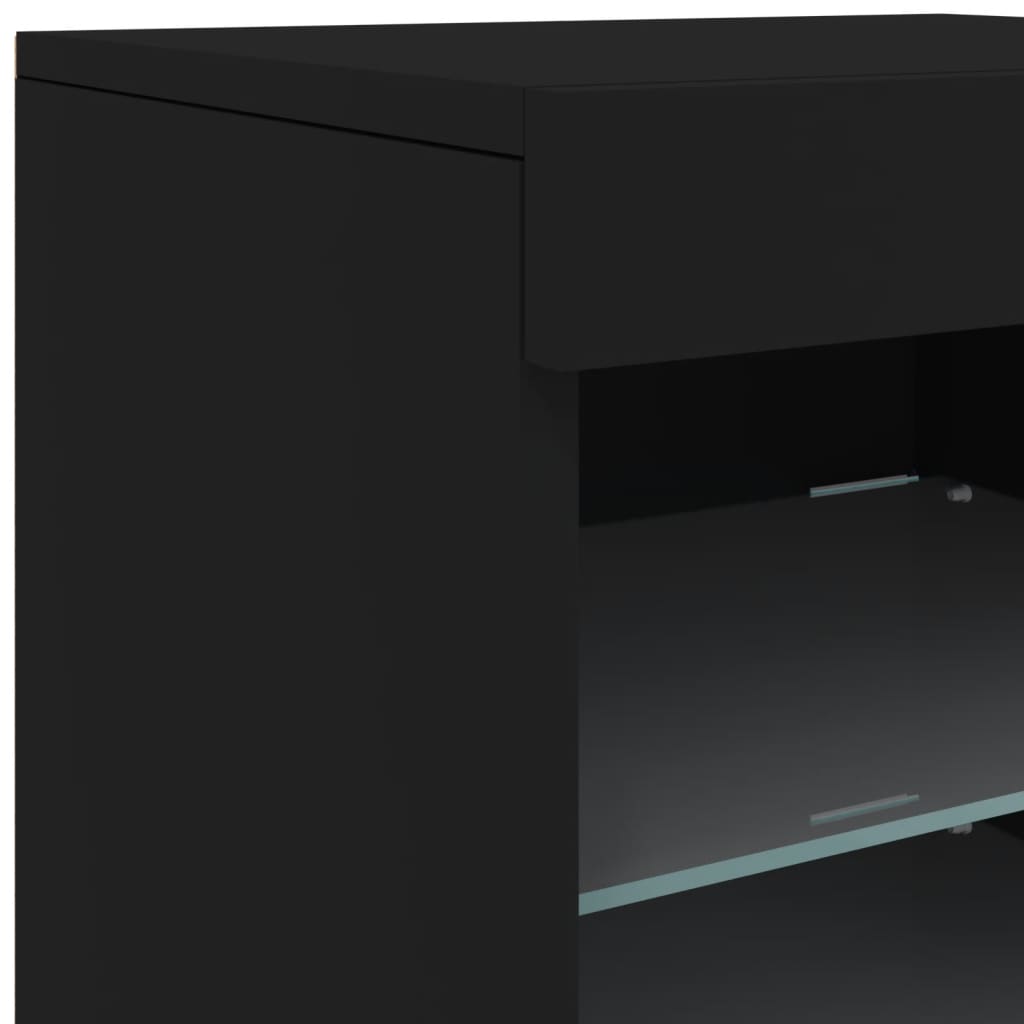 Aparador com luzes LED 41x37x67 cm preto