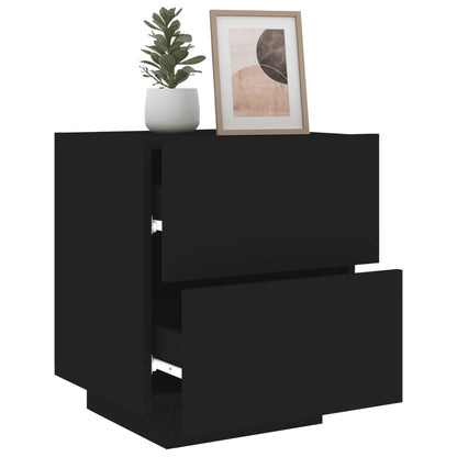 Mesa de Cabeceira Kenobi com Luzes LED - Preto - Design Moderno