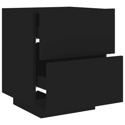 Mesa de Cabeceira Kenobi com Luzes LED - Preto - Design Moderno