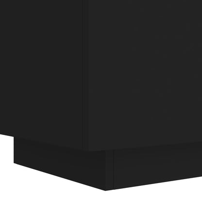 Mesa de Cabeceira Kenobi com Luzes LED - Preto - Design Moderno