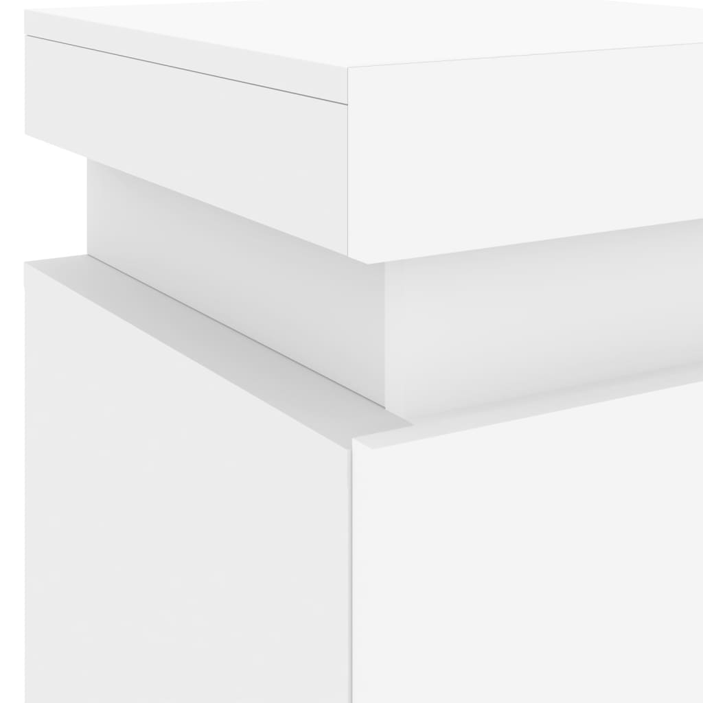 Mesa de cabeceira com luzes LED 35x39x55 cm branco