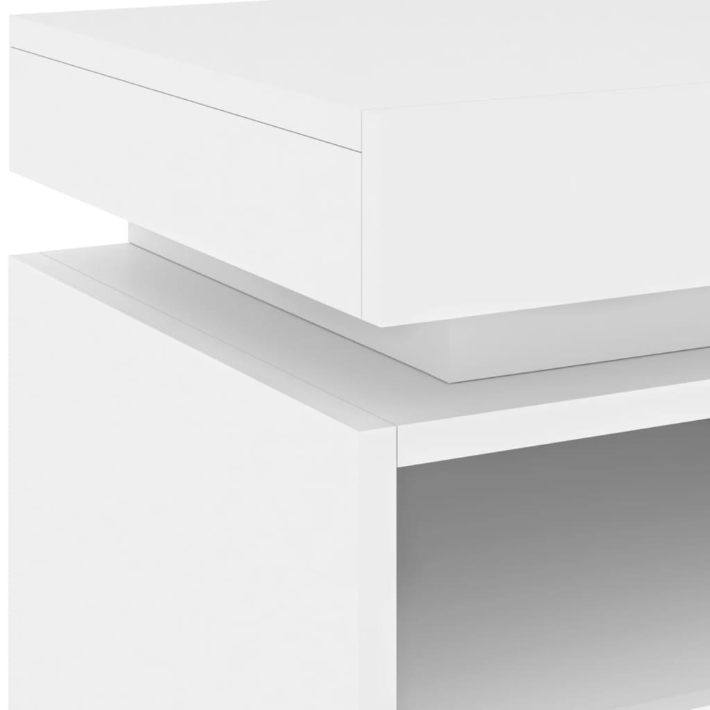 Mesa de Cabeceira Livia com Luzes LED - Branco - Design Moderno