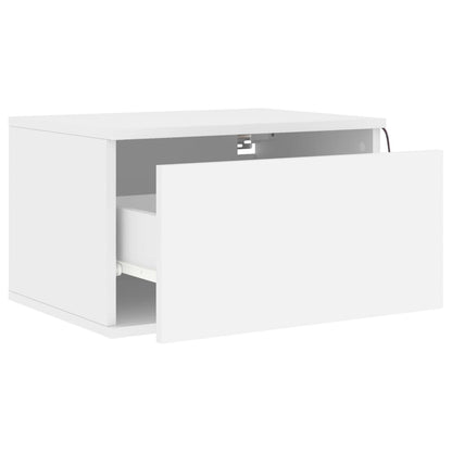 Mesa de cabeceira de parede com luzes LED branco