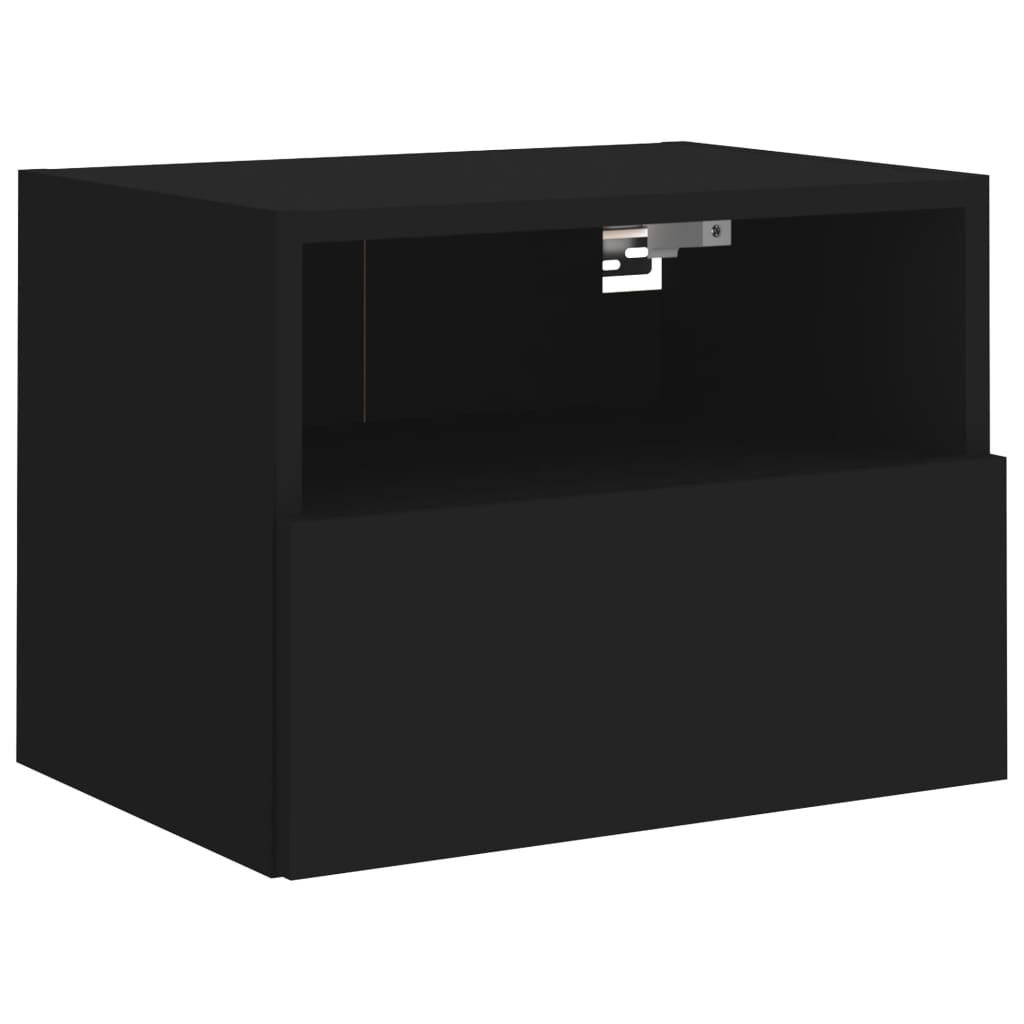 Móveis de parede p/ TV 2 pcs 40x30x30cm derivados madeira preto