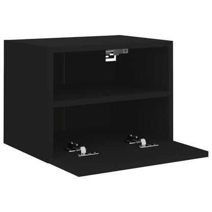 Móveis de parede p/ TV 2 pcs 40x30x30cm derivados madeira preto