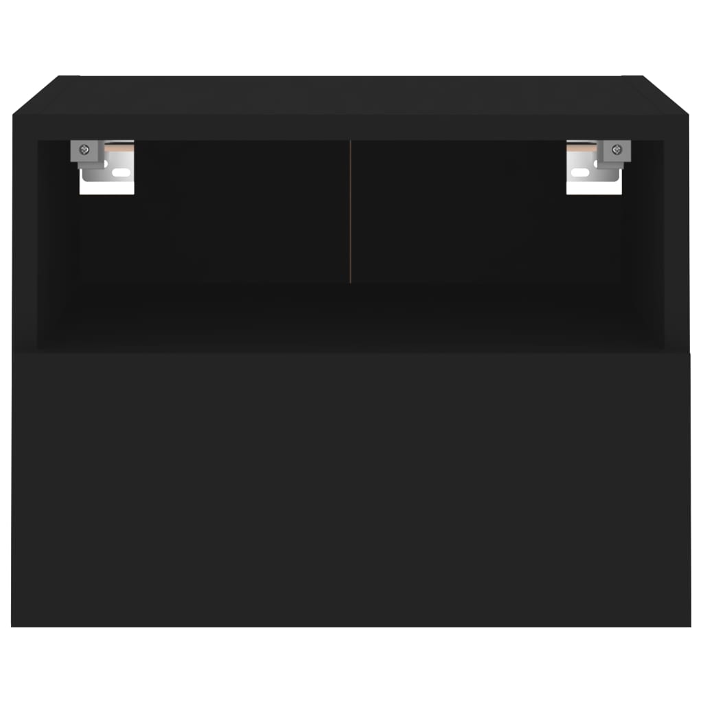 Móveis de parede p/ TV 2 pcs 40x30x30cm derivados madeira preto