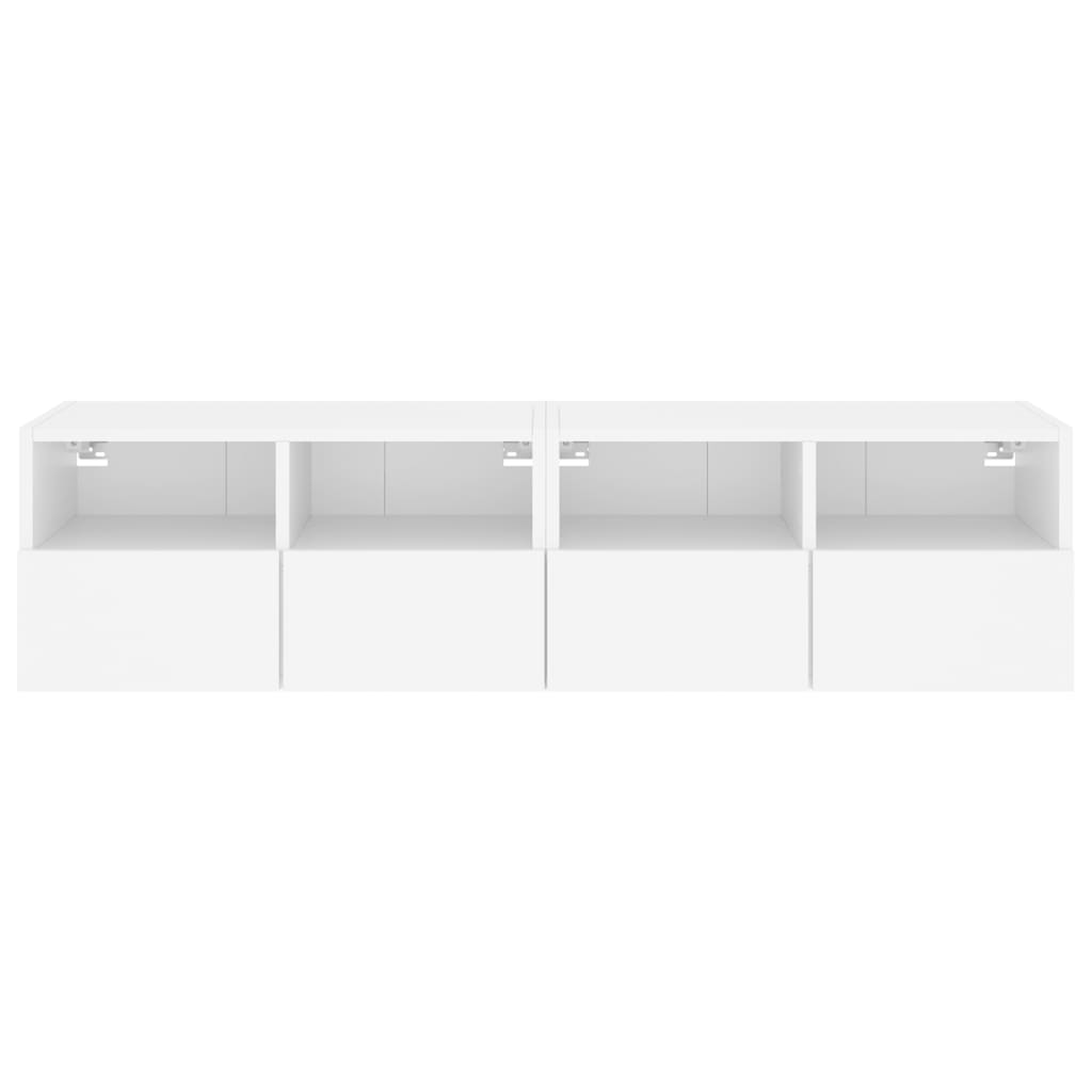 Móveis de parede p/ TV 2pcs 60x30x30cm derivados madeira branco