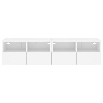 Móveis de parede p/ TV 2pcs 60x30x30cm derivados madeira branco