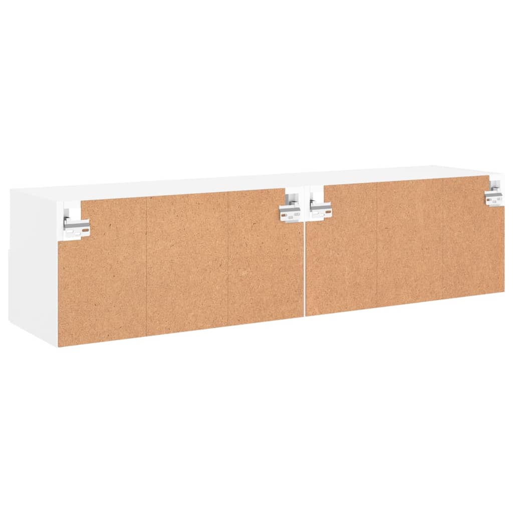 Móveis de parede p/ TV 2pcs 60x30x30cm derivados madeira branco