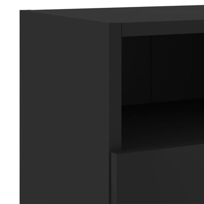 Móveis de parede p/ TV 2 pcs 60x30x30cm derivados madeira preto