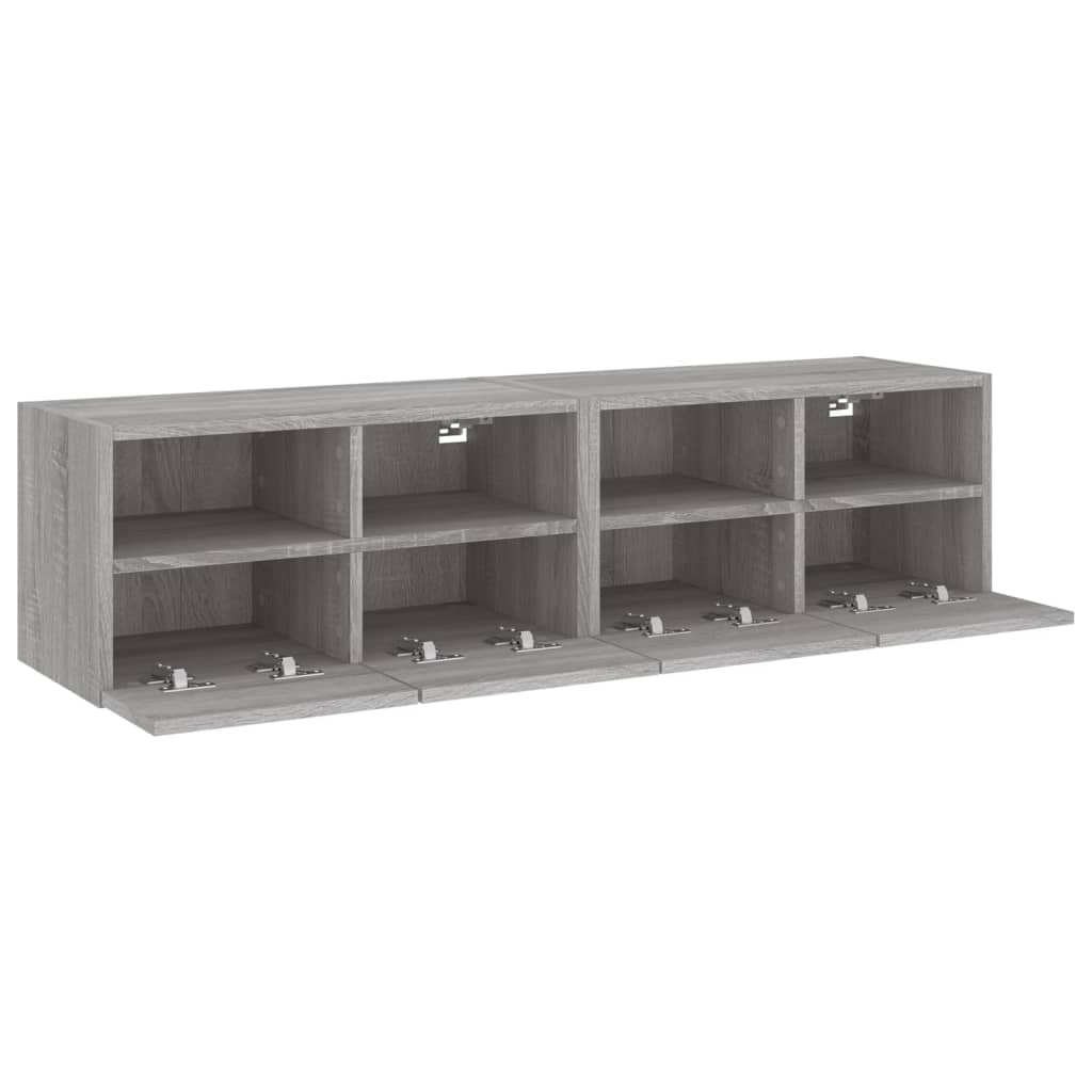 Móveis parede p/ TV 2pcs 60x30x30cm deriv. madeira cinza sonoma