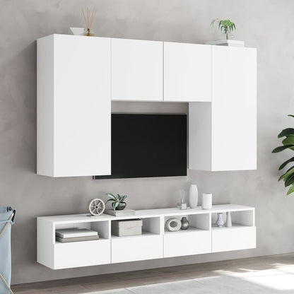 Móveis parede p/ TV 2pcs 80x30x30cm derivados de madeira branco