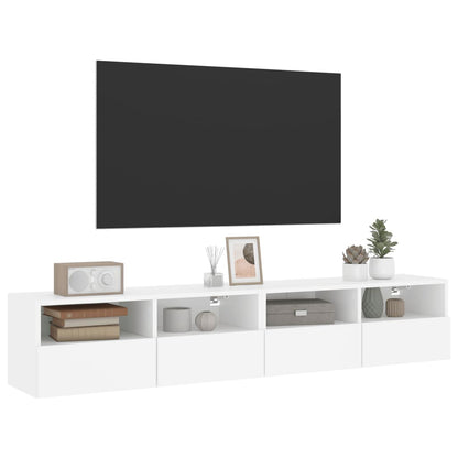 Móveis parede p/ TV 2pcs 80x30x30cm derivados de madeira branco