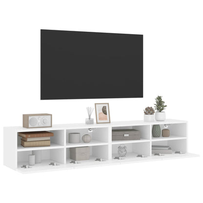 Móveis parede p/ TV 2pcs 80x30x30cm derivados de madeira branco