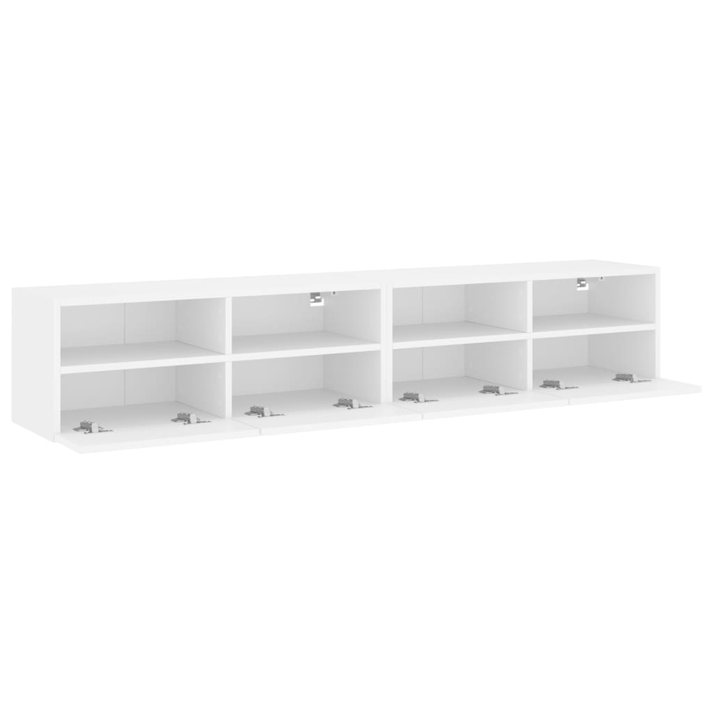 Móveis parede p/ TV 2pcs 80x30x30cm derivados de madeira branco