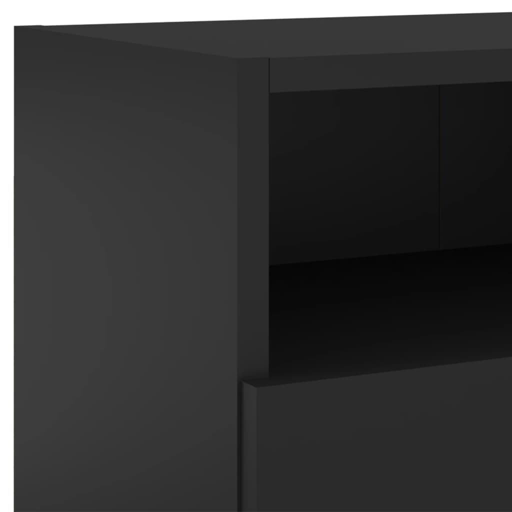 Móveis de parede p/ TV 2 pcs 80x30x30cm derivados madeira preto