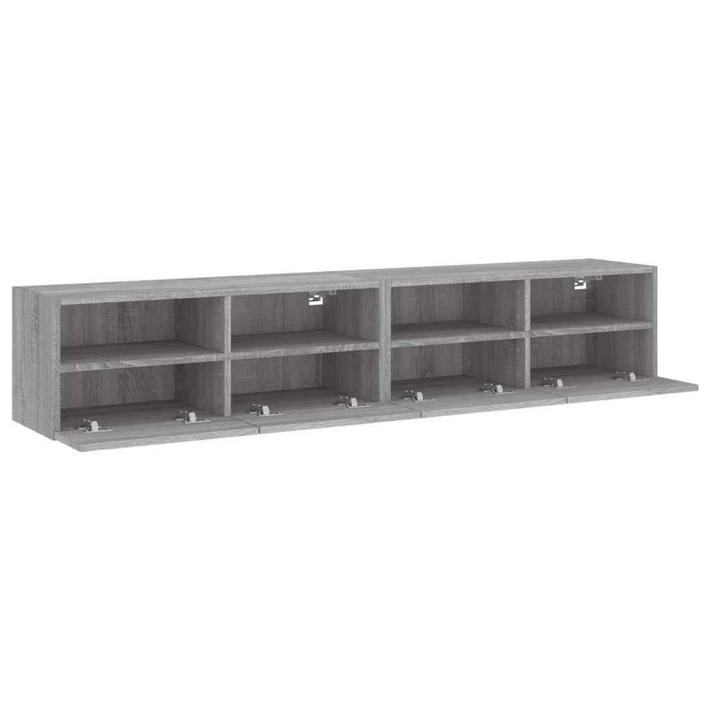 Móveis parede p/ TV 2pcs 80x30x30cm deriv. madeira cinza sonoma