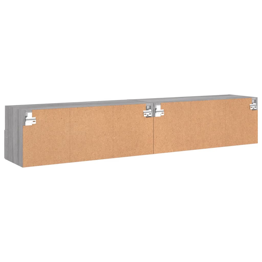 Móveis parede p/ TV 2pcs 80x30x30cm deriv. madeira cinza sonoma