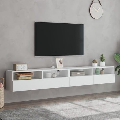 Móvel parede p/ TV 2 pcs 100x30x30 cm derivados madeira branco