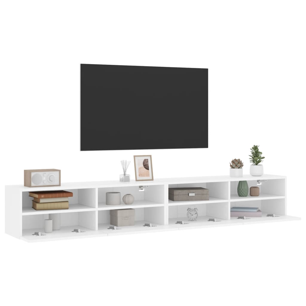 Móvel parede p/ TV 2 pcs 100x30x30 cm derivados madeira branco