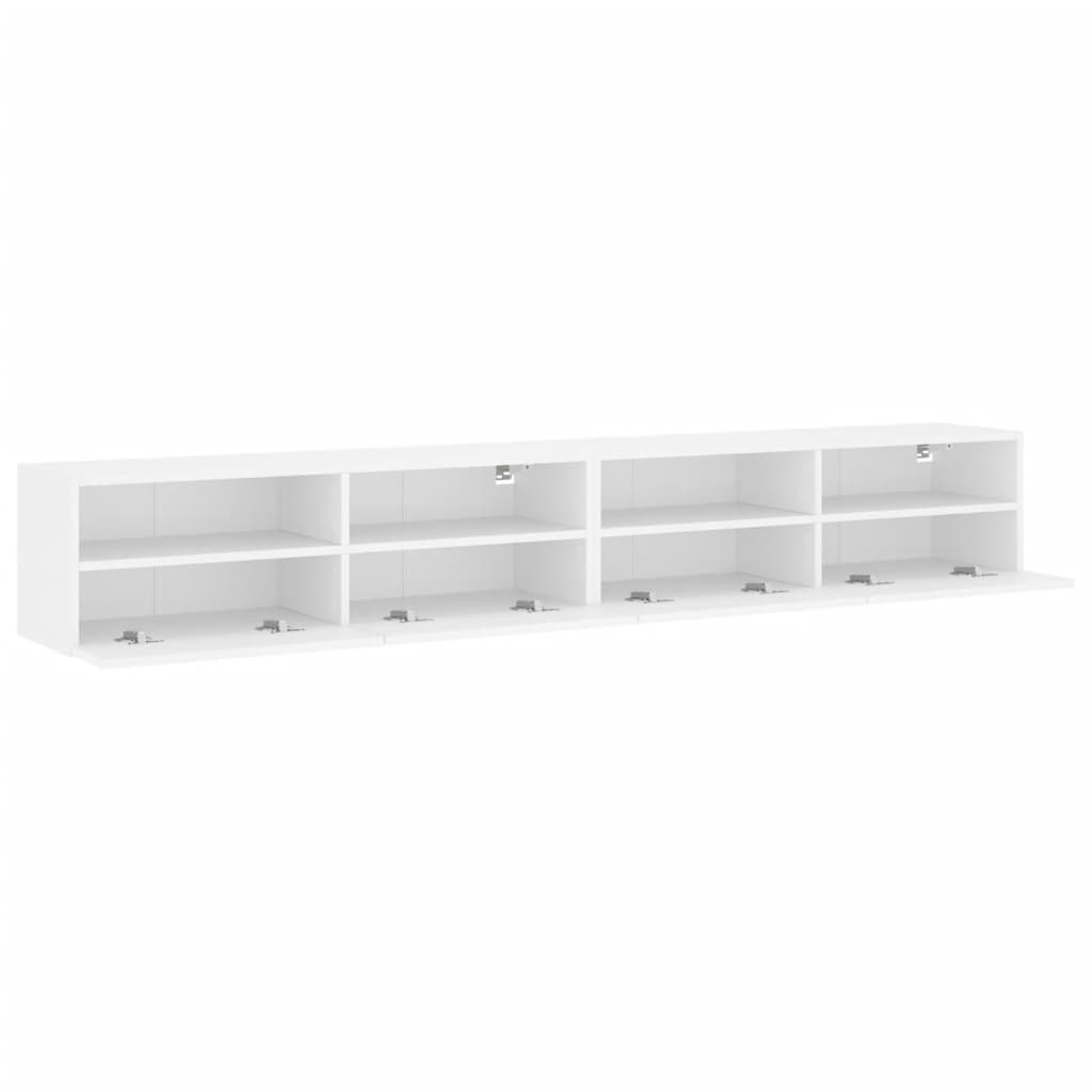 Móvel parede p/ TV 2 pcs 100x30x30 cm derivados madeira branco