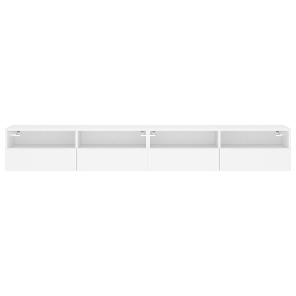 Móvel parede p/ TV 2 pcs 100x30x30 cm derivados madeira branco