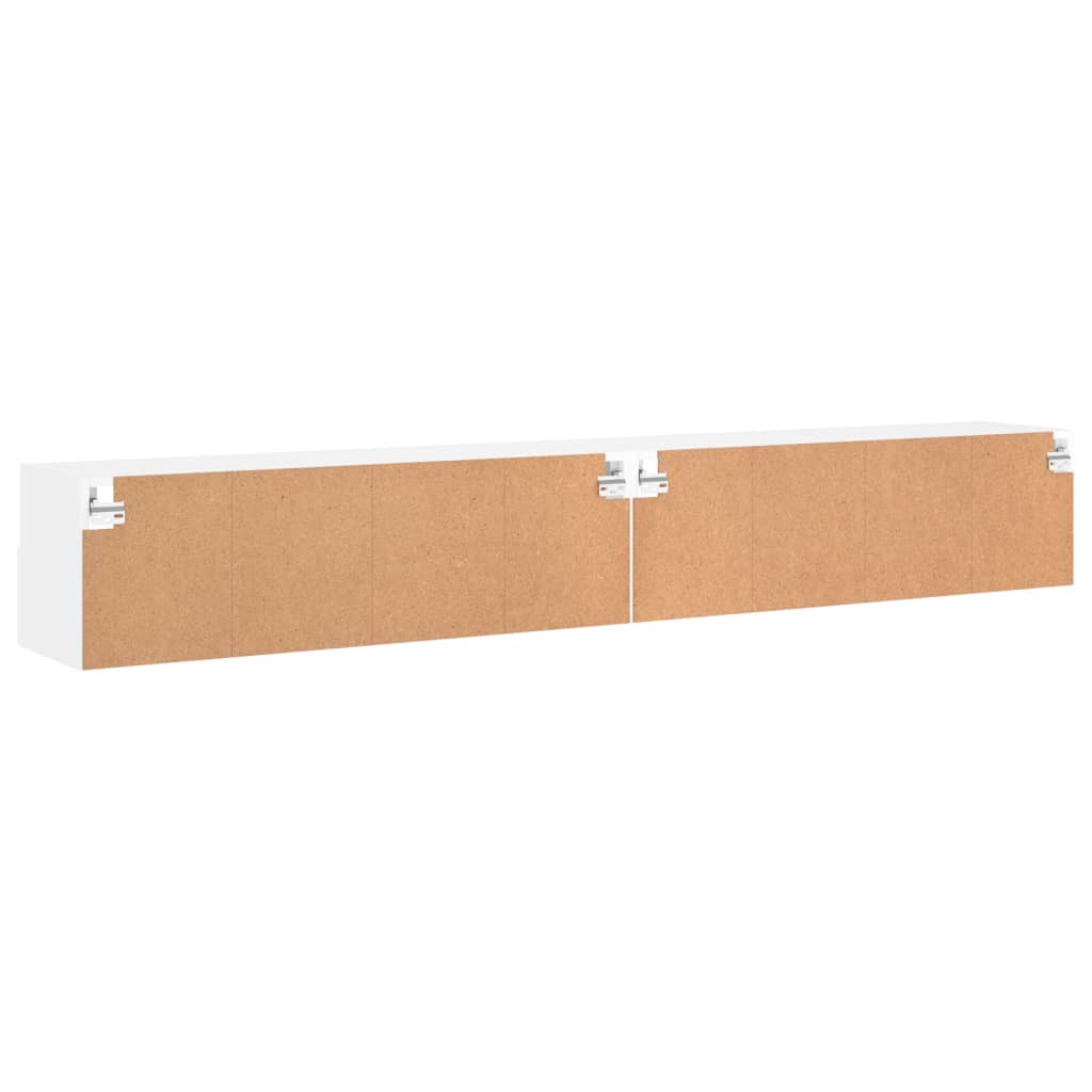 Móvel parede p/ TV 2 pcs 100x30x30 cm derivados madeira branco