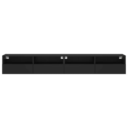 Móveis parede p/ TV 2 pcs 100x30x30 cm derivados madeira preto