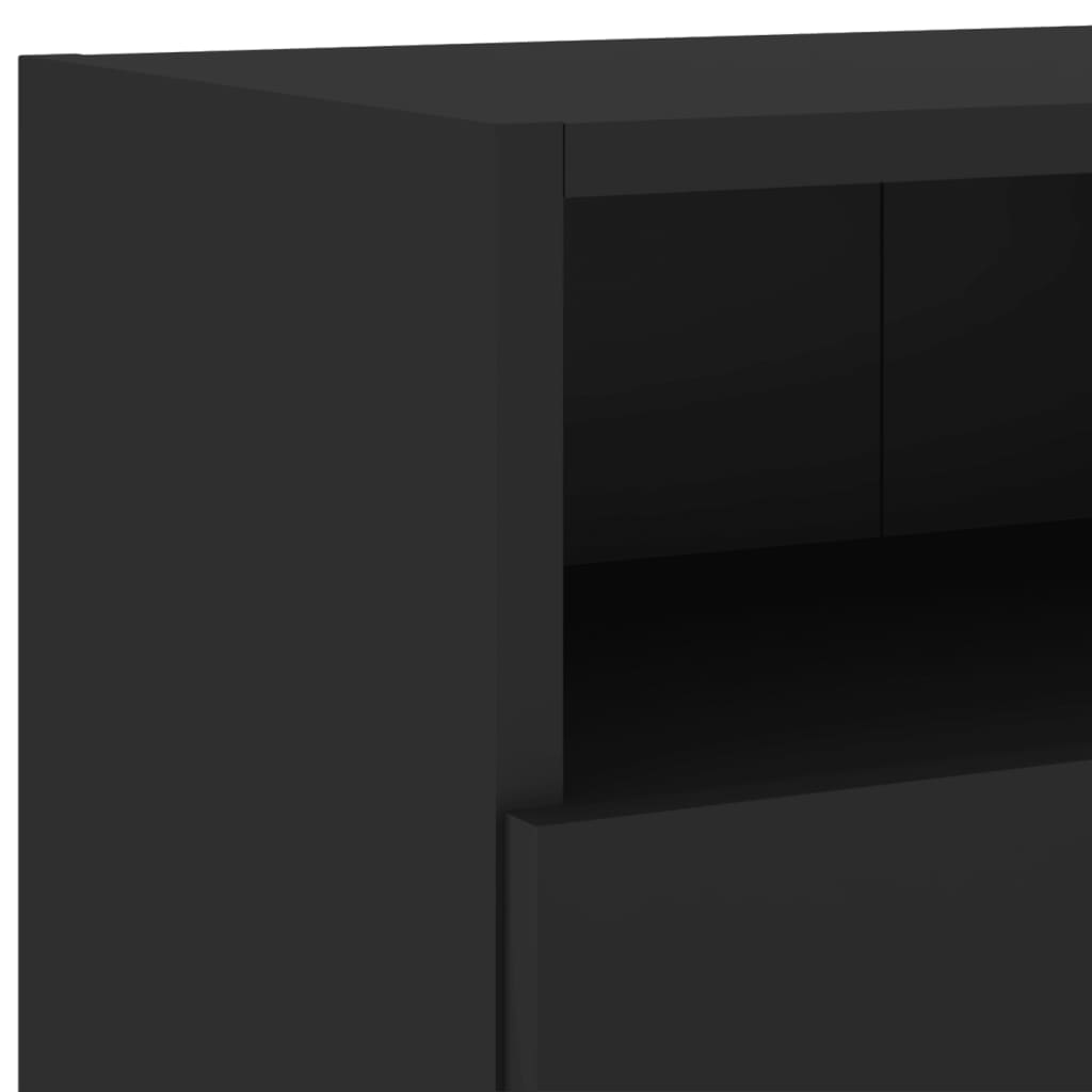 Móveis parede p/ TV 2 pcs 100x30x30 cm derivados madeira preto