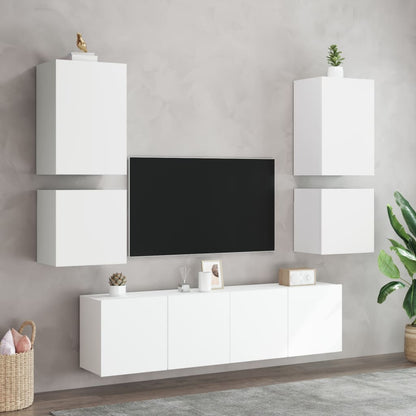 Móveis parede p/ TV 2pcs 40,5x30x40 cm derivados madeira branco