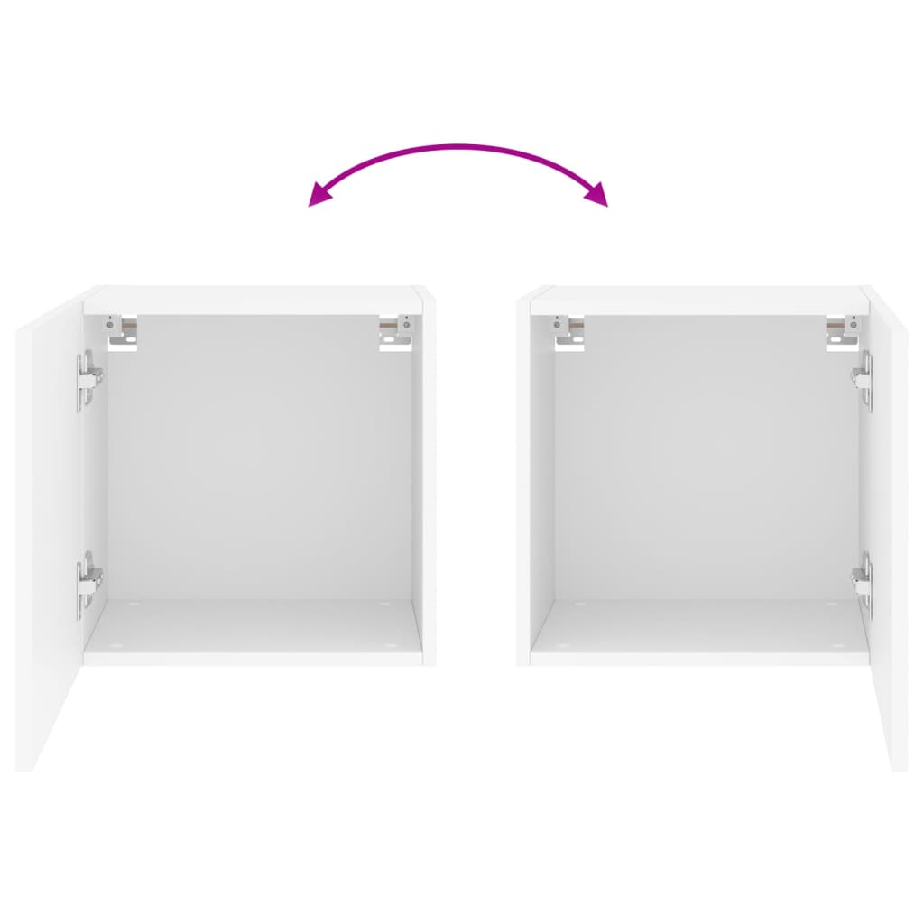 Móveis parede p/ TV 2pcs 40,5x30x40 cm derivados madeira branco