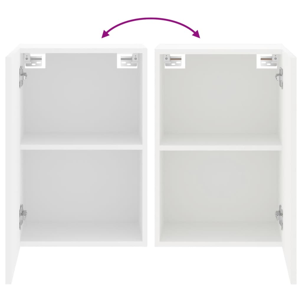 Móveis parede p/ TV 2pcs 40,5x30x60 cm derivados madeira branco