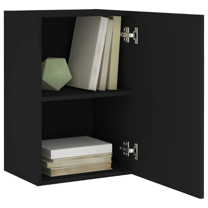 Móveis parede p/ TV 2pcs 40,5x30x60 cm derivados madeira preto