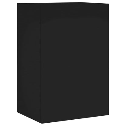 Móveis parede p/ TV 2pcs 40,5x30x60 cm derivados madeira preto