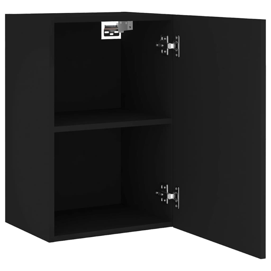 Móveis parede p/ TV 2pcs 40,5x30x60 cm derivados madeira preto